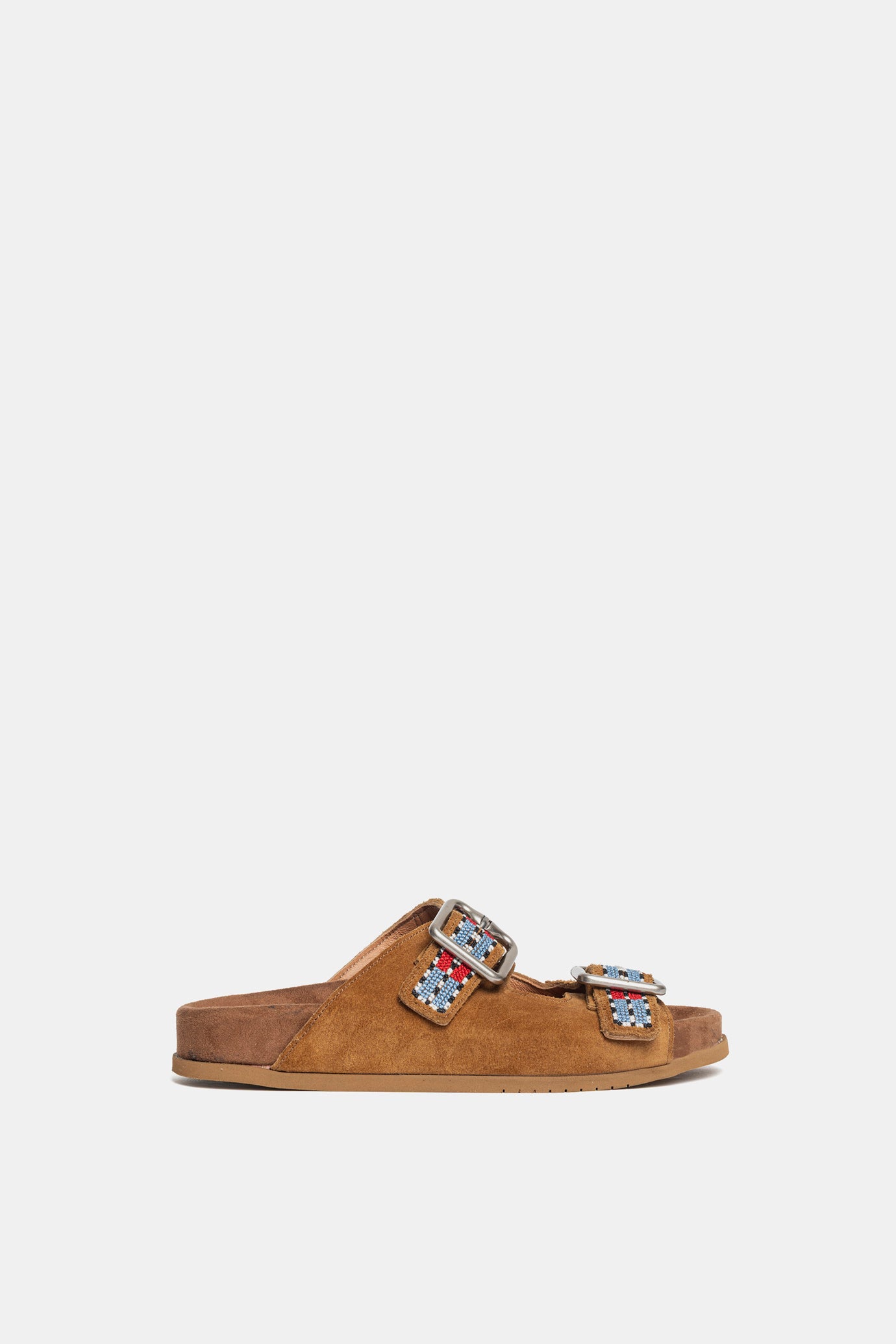 Sandale FUS3 en cuir suédé avec broderie