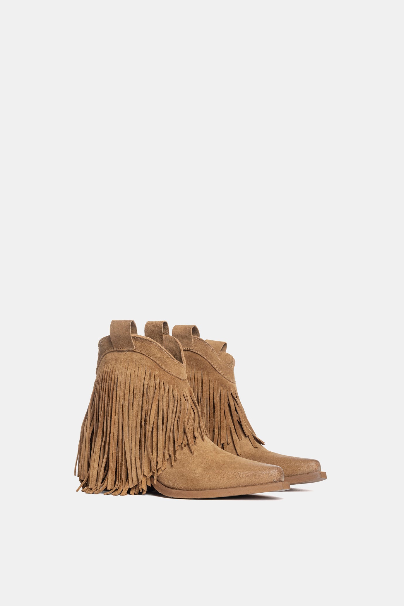 Camel Suede Texan Ankle Boots DX2020