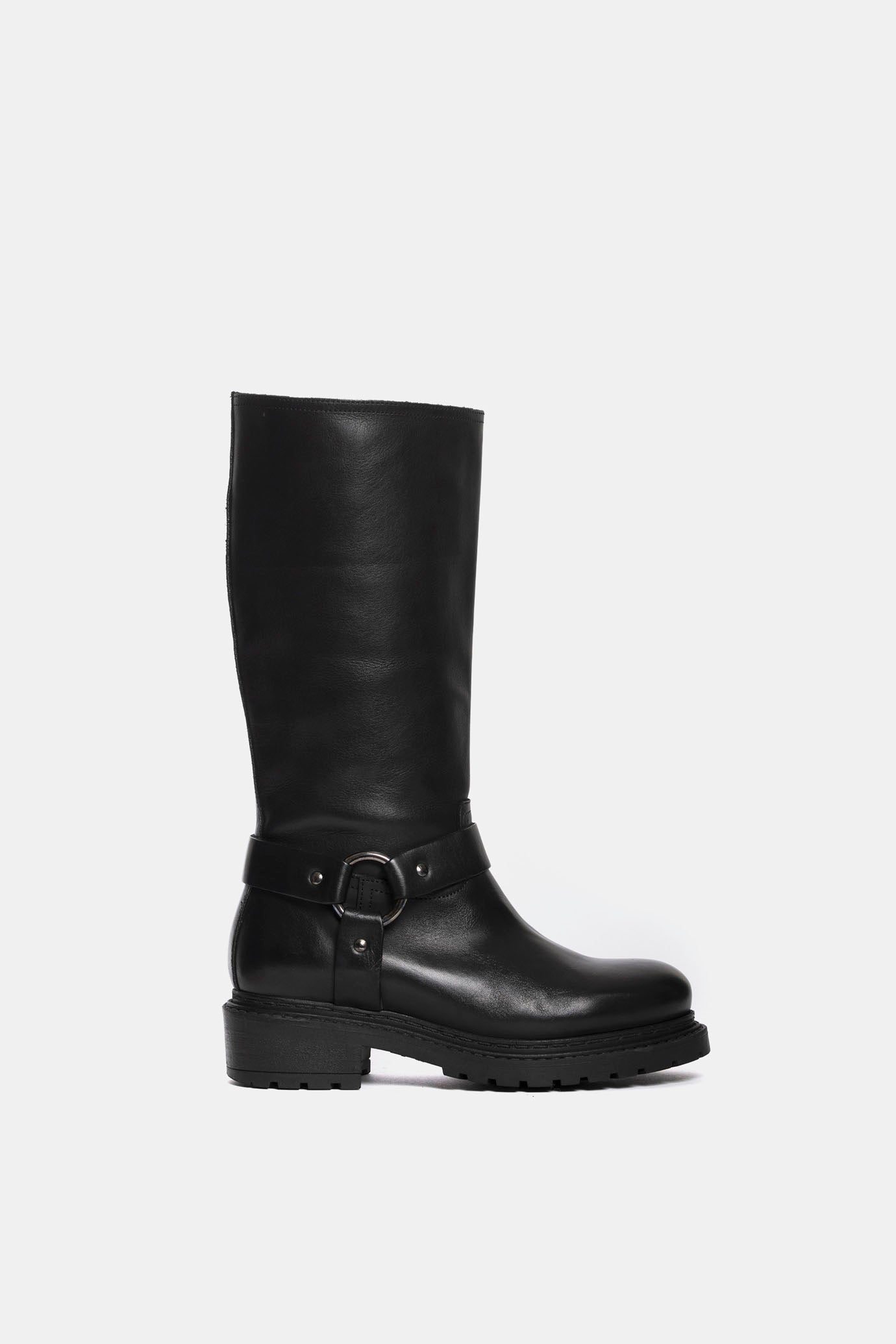 靴 Metisse BIKER DARK BROWN CALFSKIN MA644 Black calfskin biker MA644