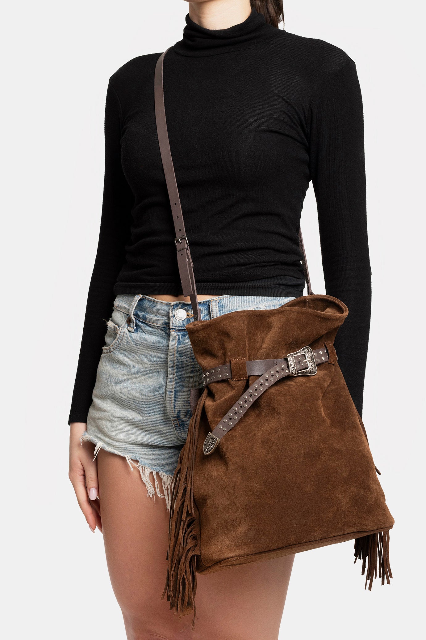 Pisa bag in chocolate suede