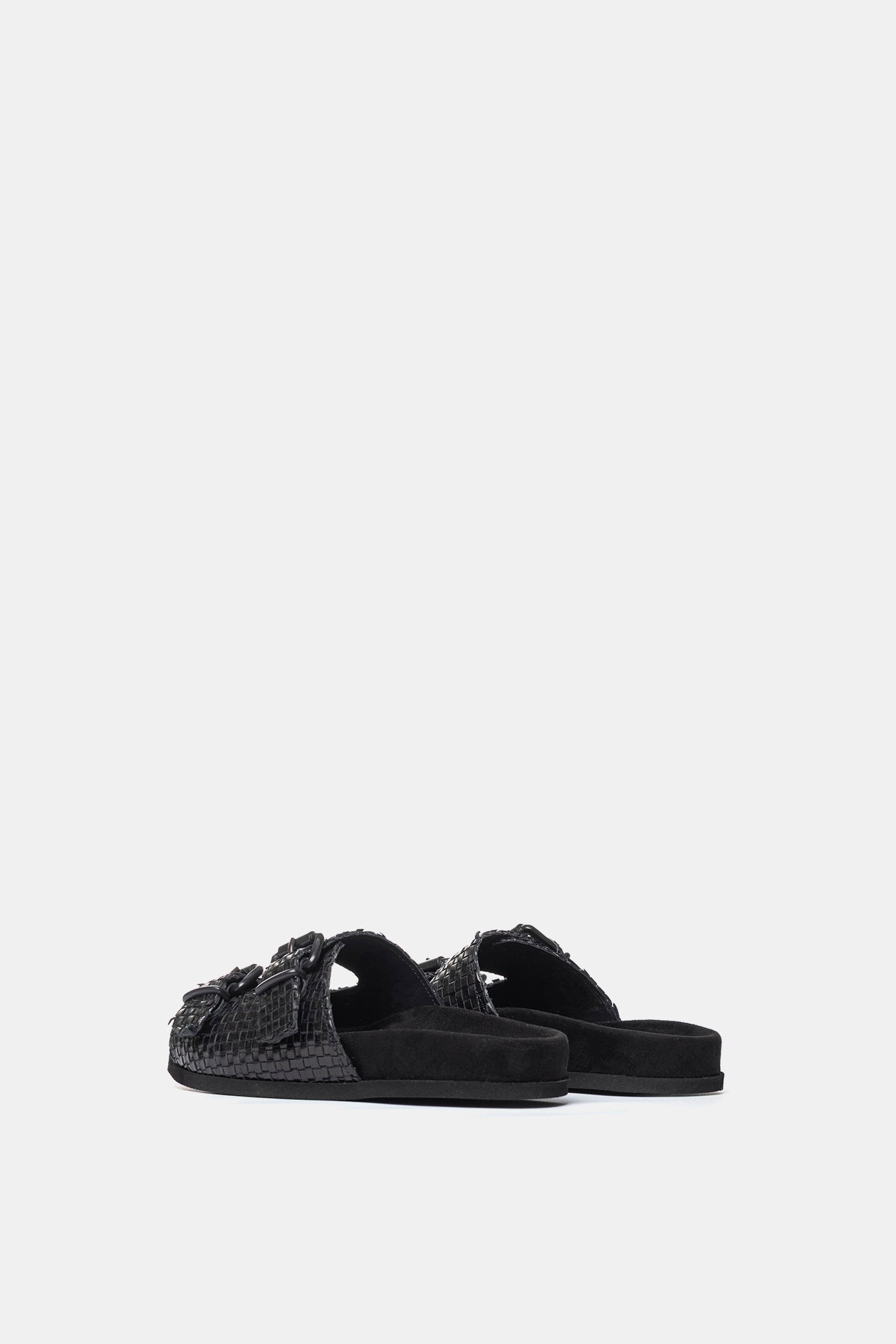 Dove grey suede sandal with FUS3 embroidery