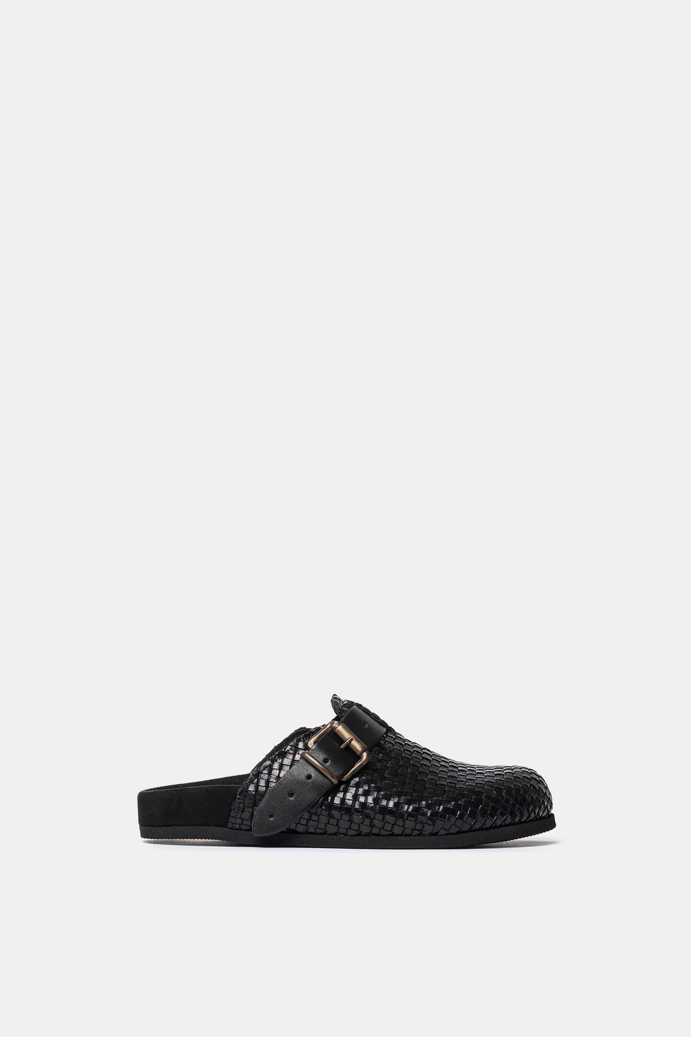 Sabot in vitello intrecciato nero FUS12
