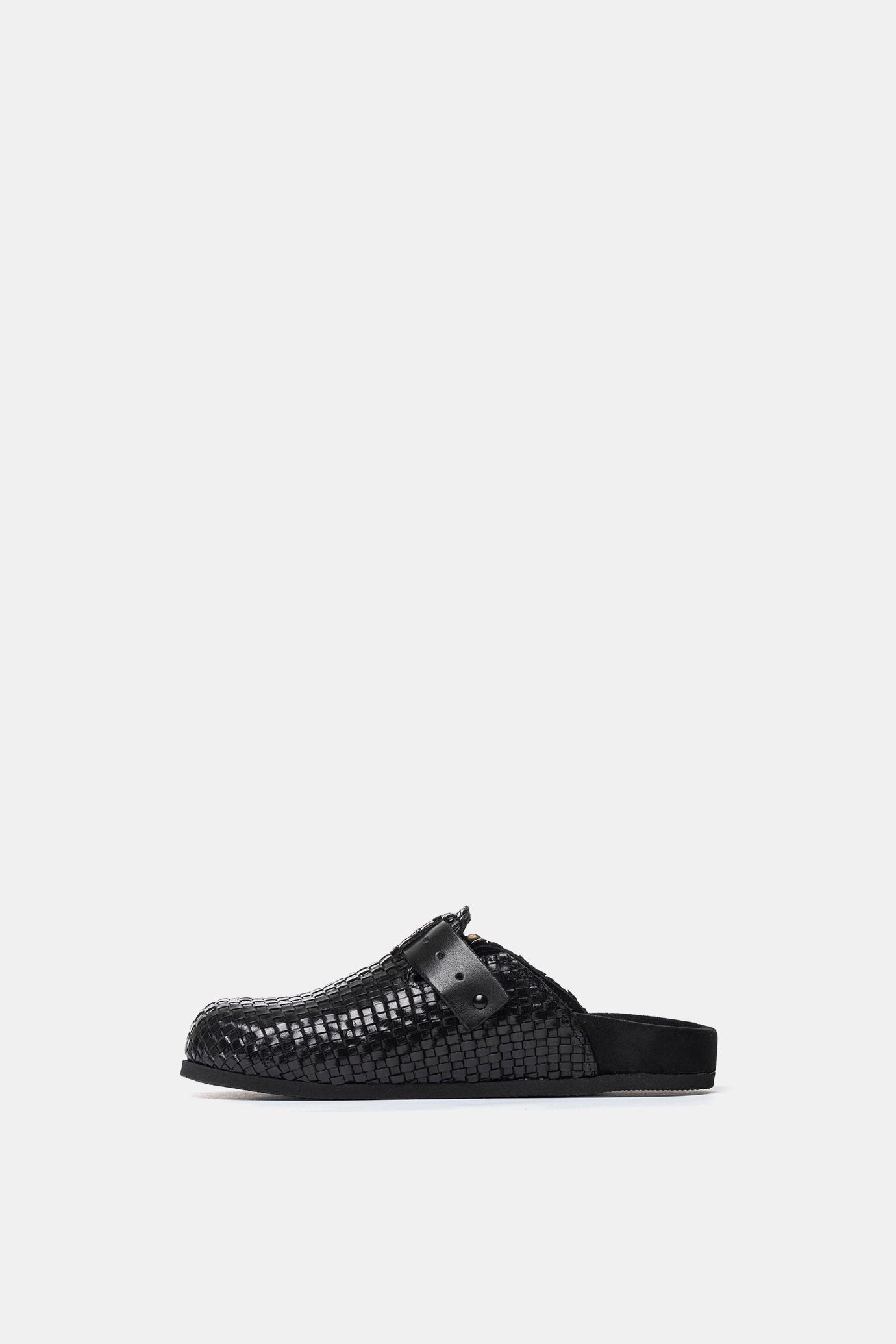 Sabot in vitello intrecciato nero FUS12
