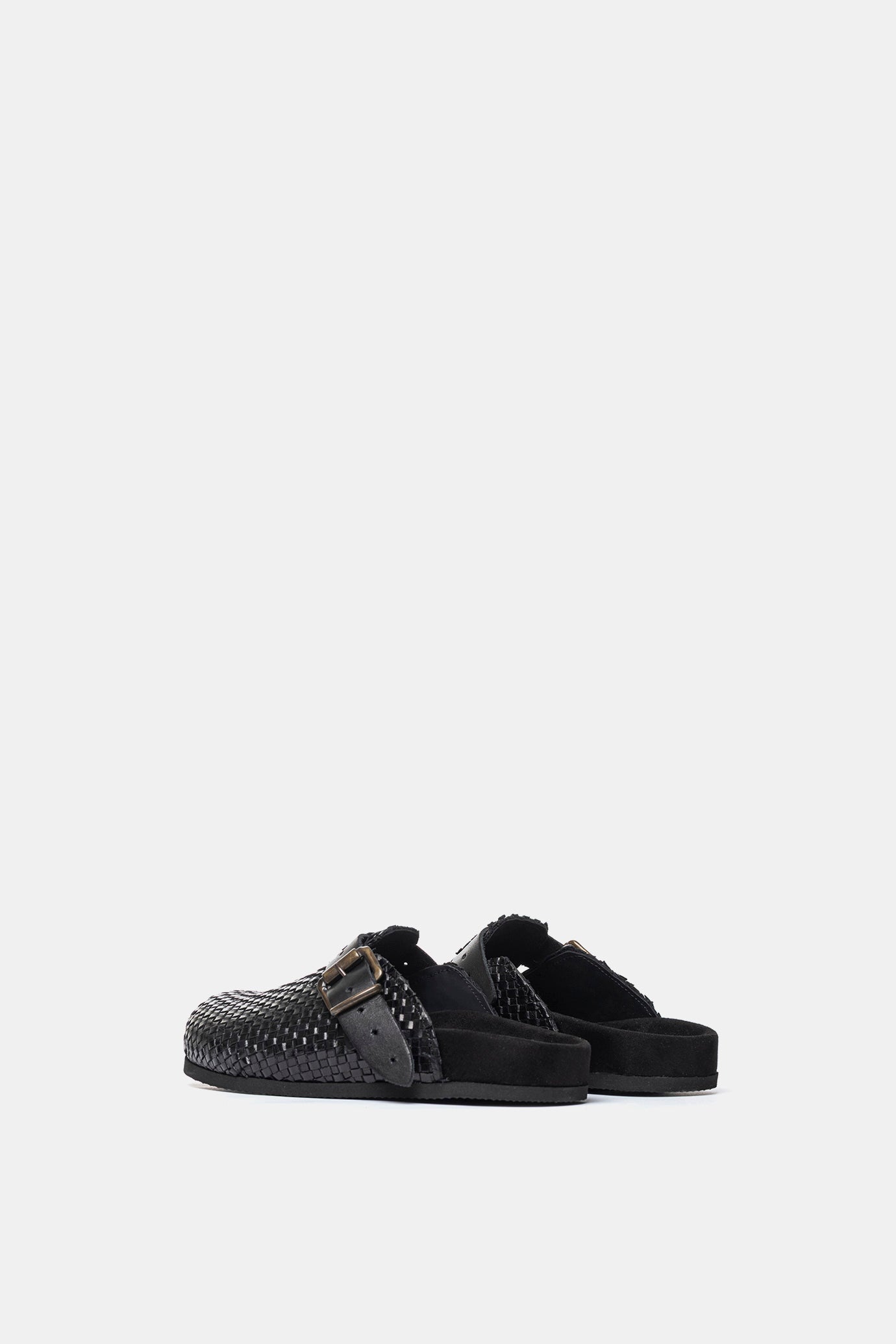 Sabot in vitello intrecciato nero FUS12