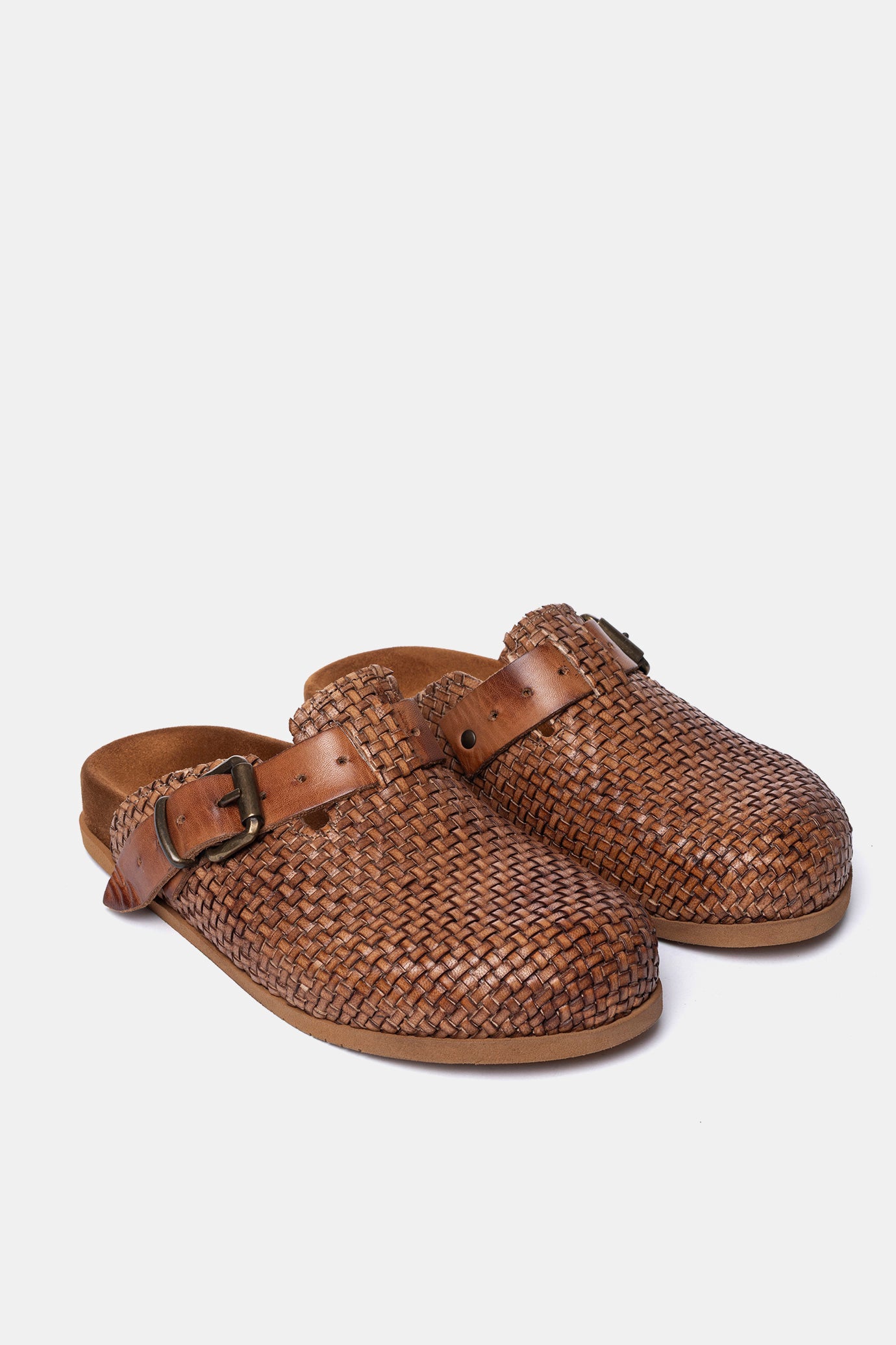Sabot in vitello intrecciato cuoio FUS12