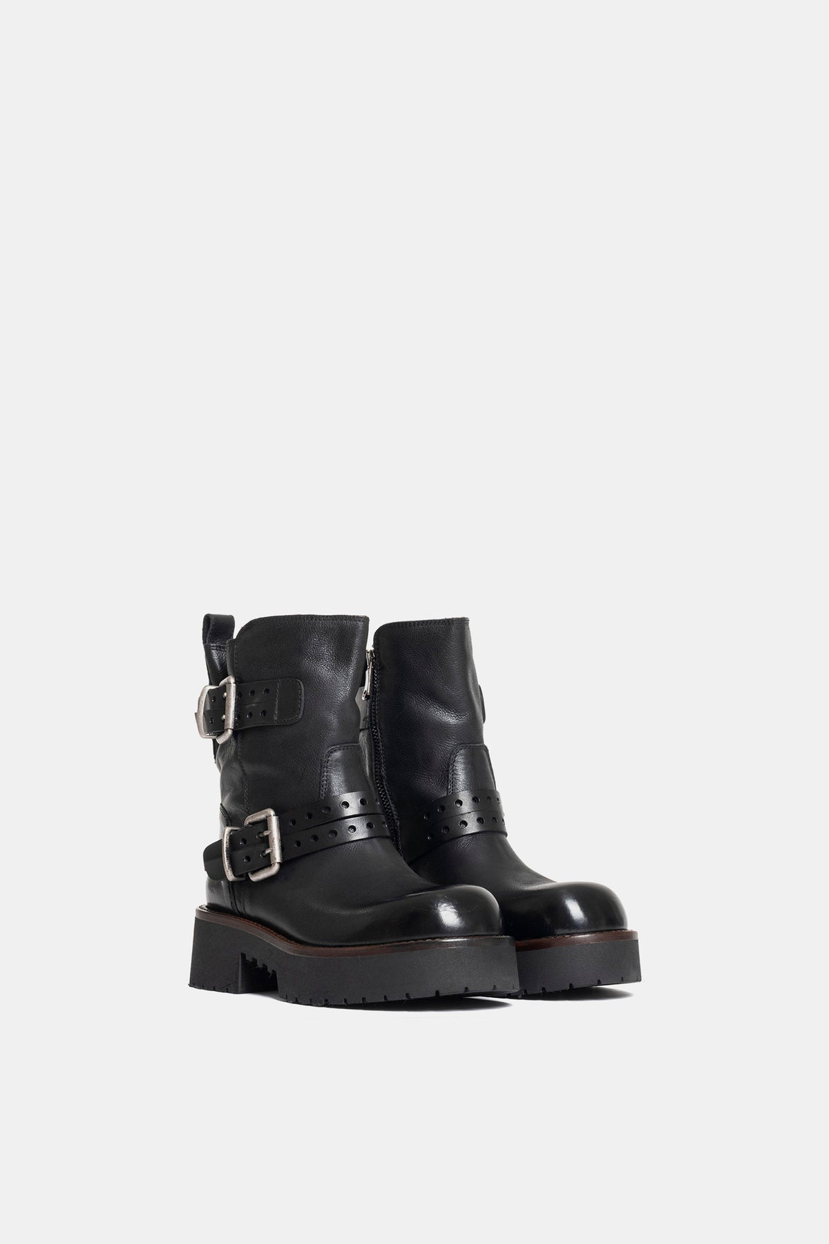 Tronchetti biker in vacchetta TAM2510 - nero
