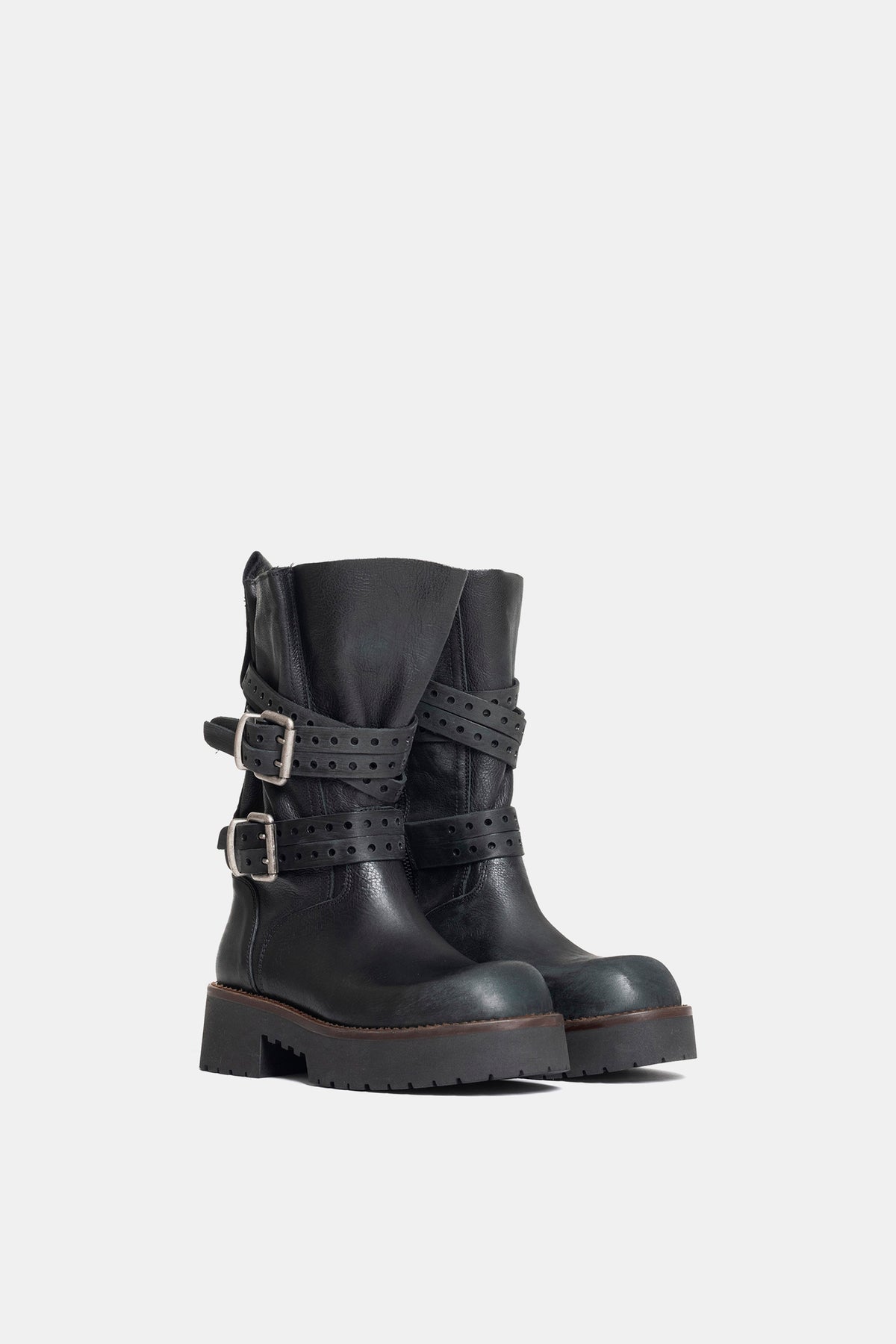 Stivali biker in vacchetta TAM2516 - nero