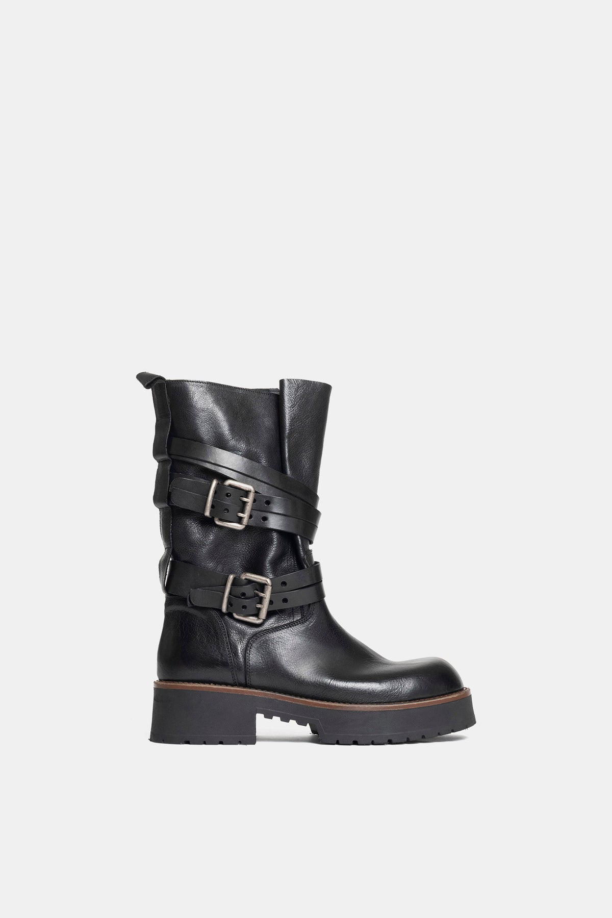 Stivali biker in vitello TAM2554 - nero