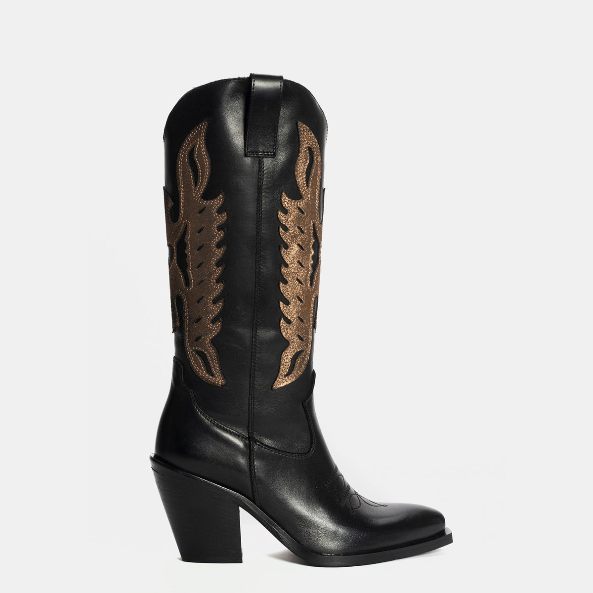 Stivali texani in vitello nero XD2065 – Metisse Official