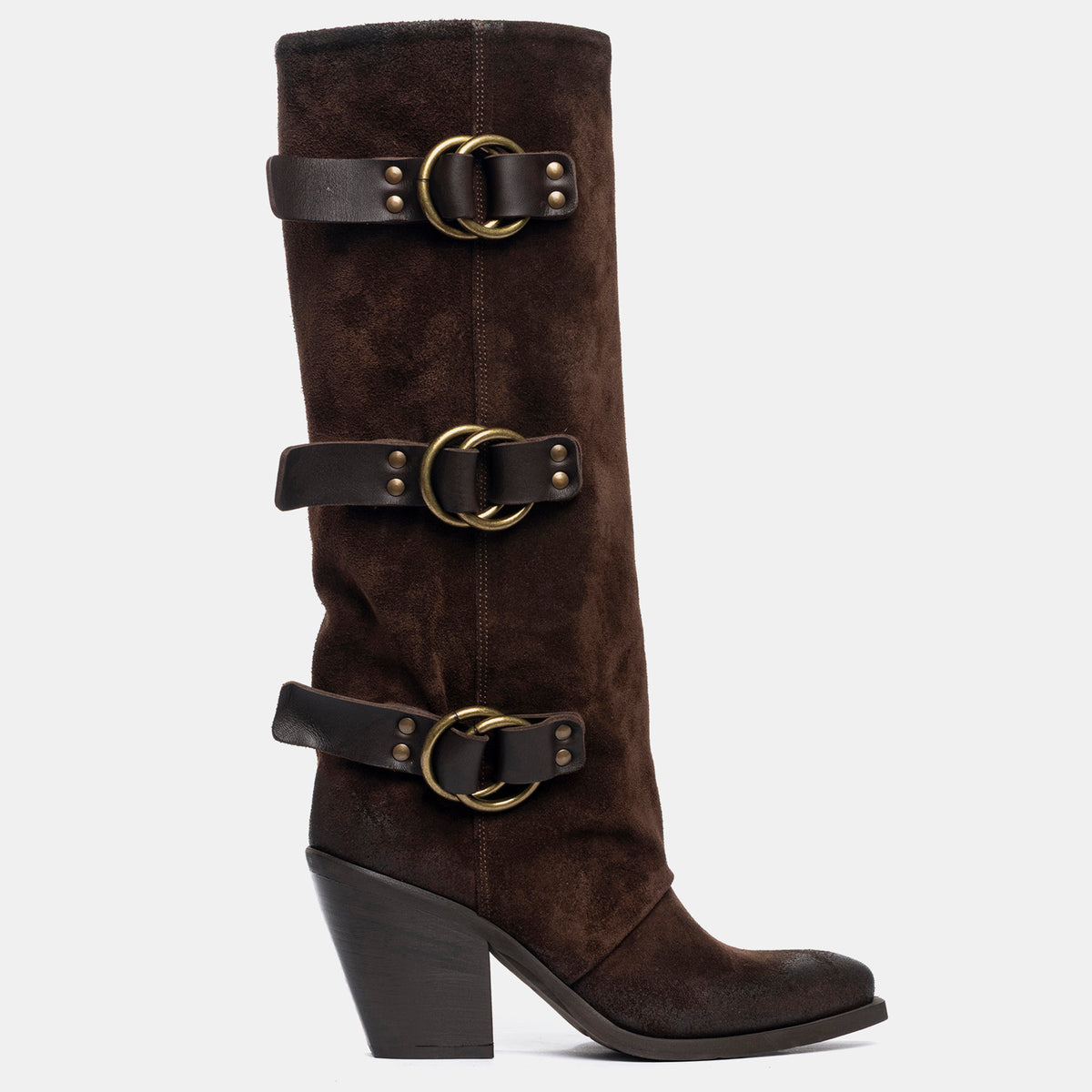 Stivali in camoscio testa di moro XD2472