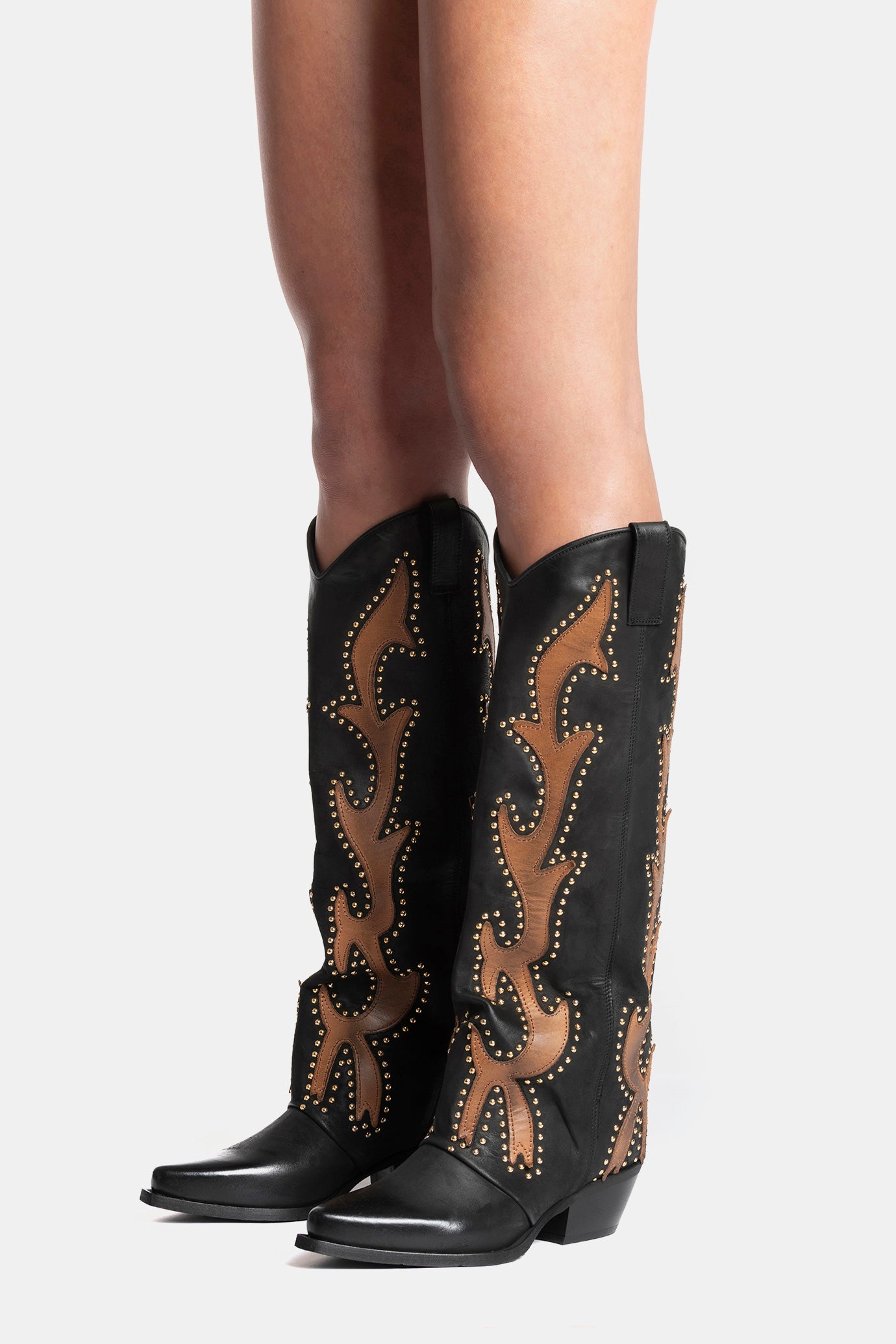 Stivali texani in nabuk nero DX1017 � Metisse Official