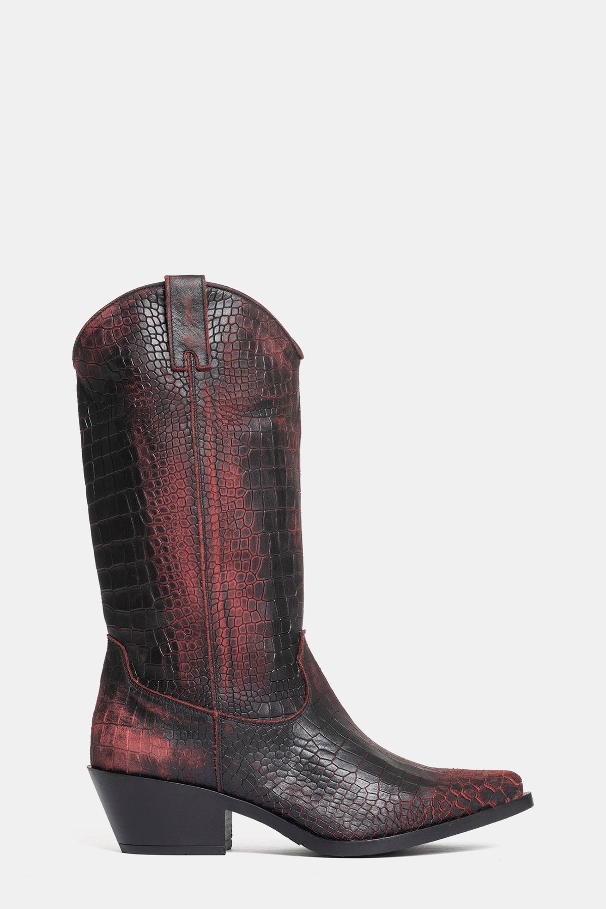 Stivali texani in cocco vintage DX220 - bordeaux