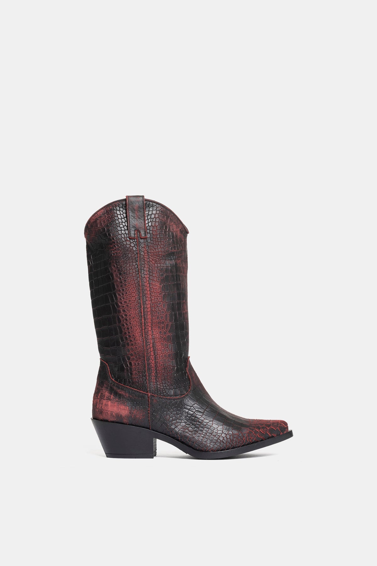 Stivali texani in cocco vintage DX220 - bordeaux