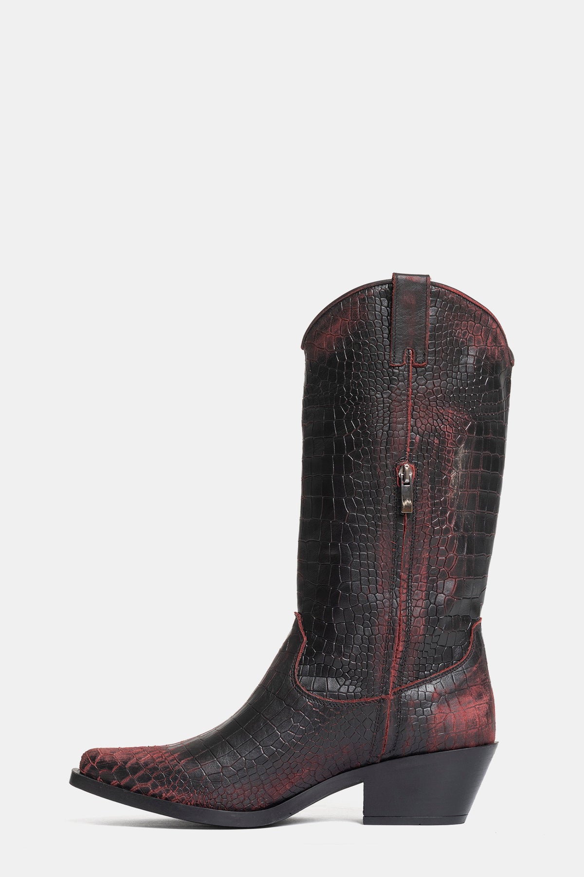 Stivali texani in cocco vintage DX220 - bordeaux