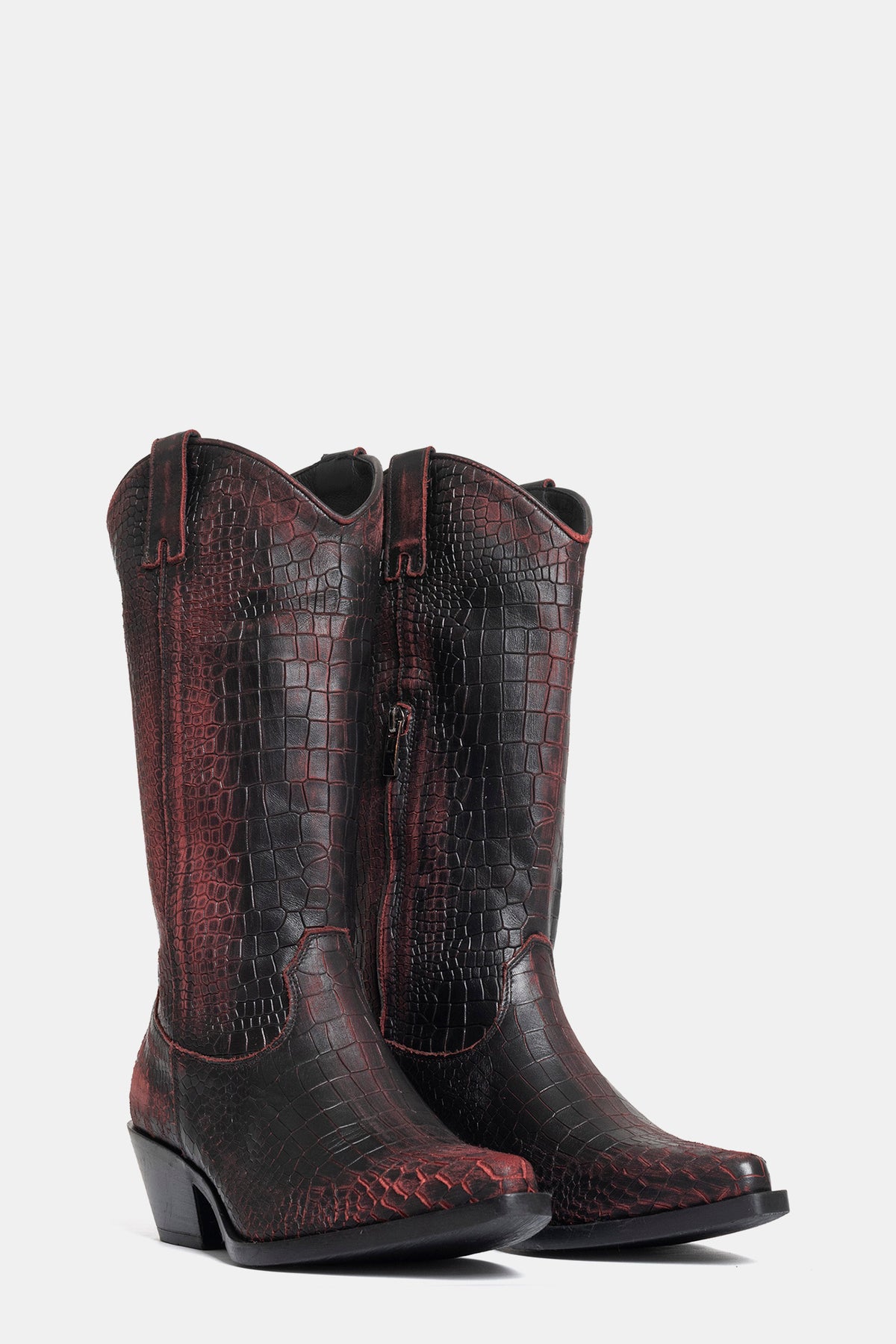 Stivali texani in cocco vintage DX220 - bordeaux