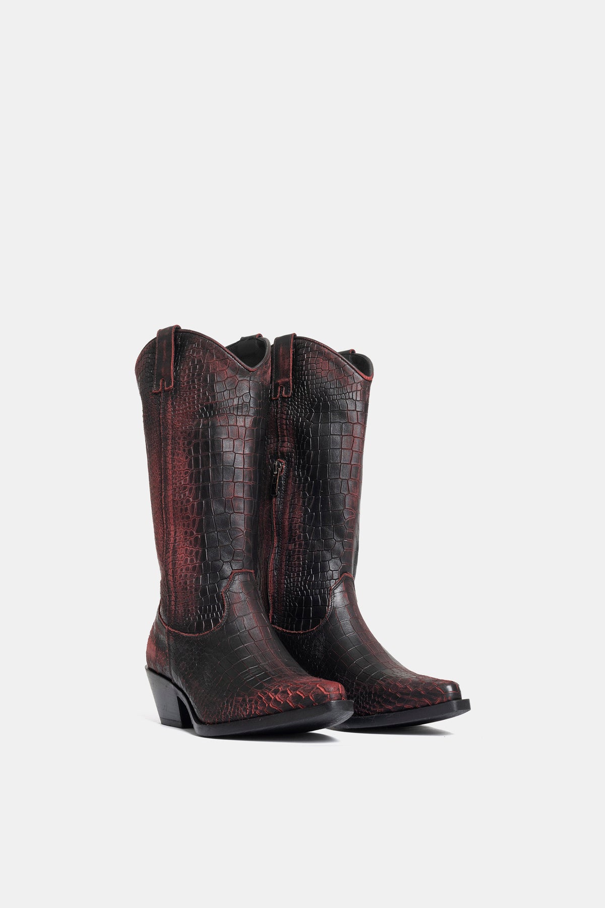 Stivali texani in cocco vintage DX220 - bordeaux