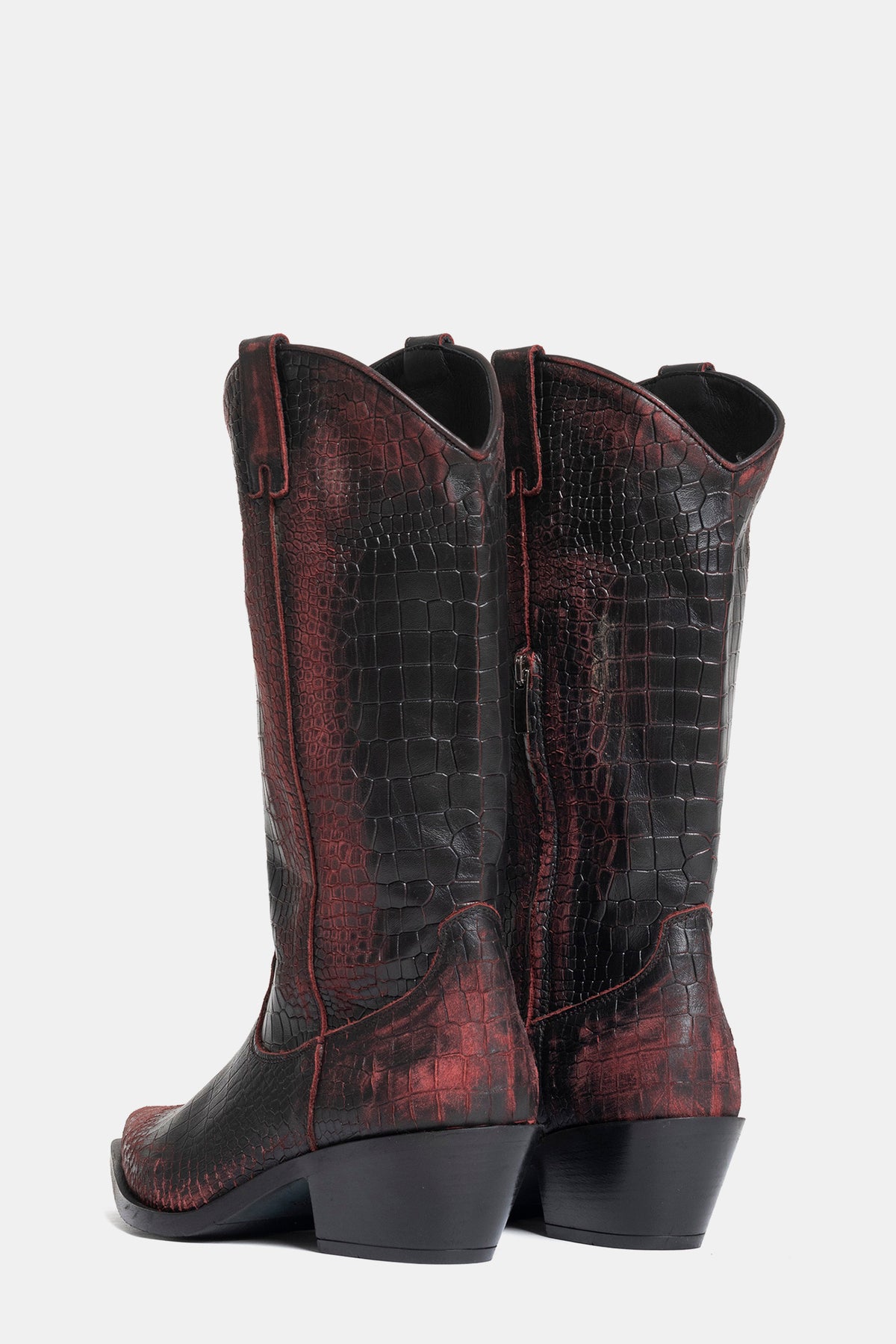 Stivali texani in cocco vintage DX220 - bordeaux