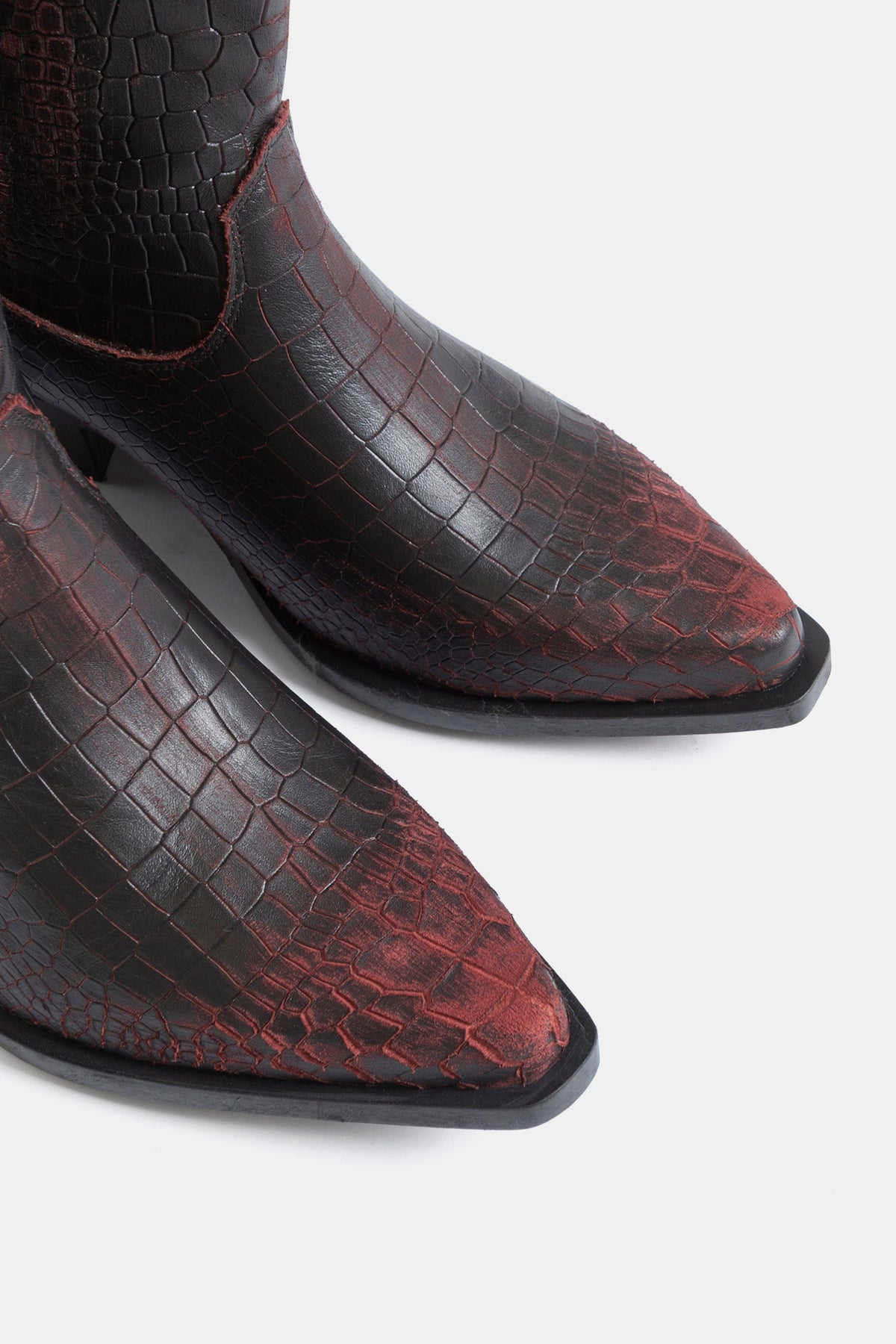 Stivali texani in cocco vintage DX220 - bordeaux