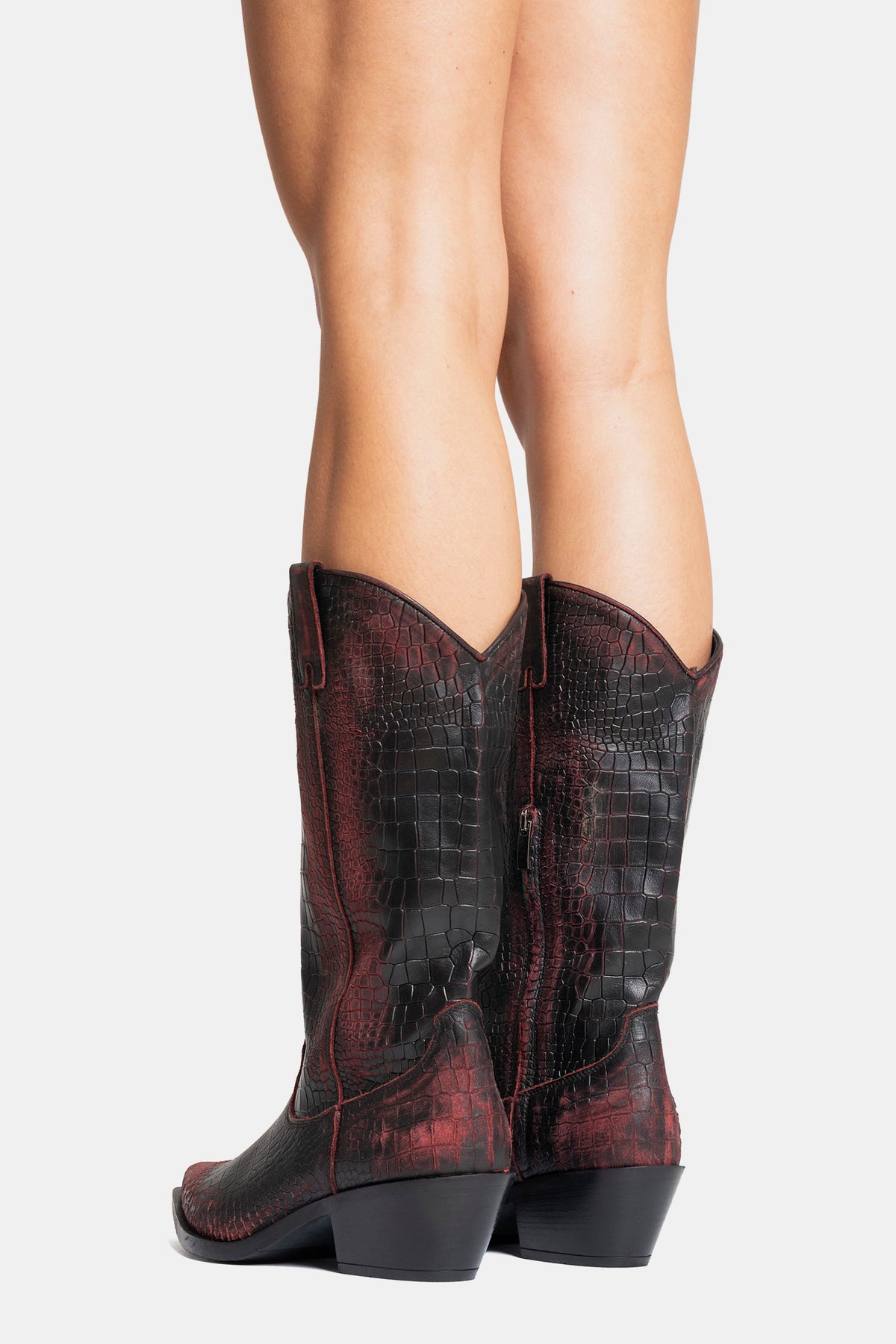 Stivali texani in cocco vintage DX220 - bordeaux