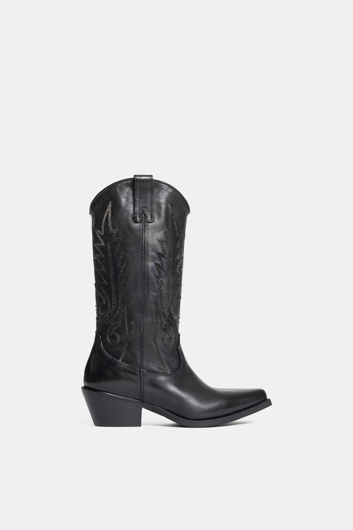 Stivali texani in vacchetta DX2475 - nero