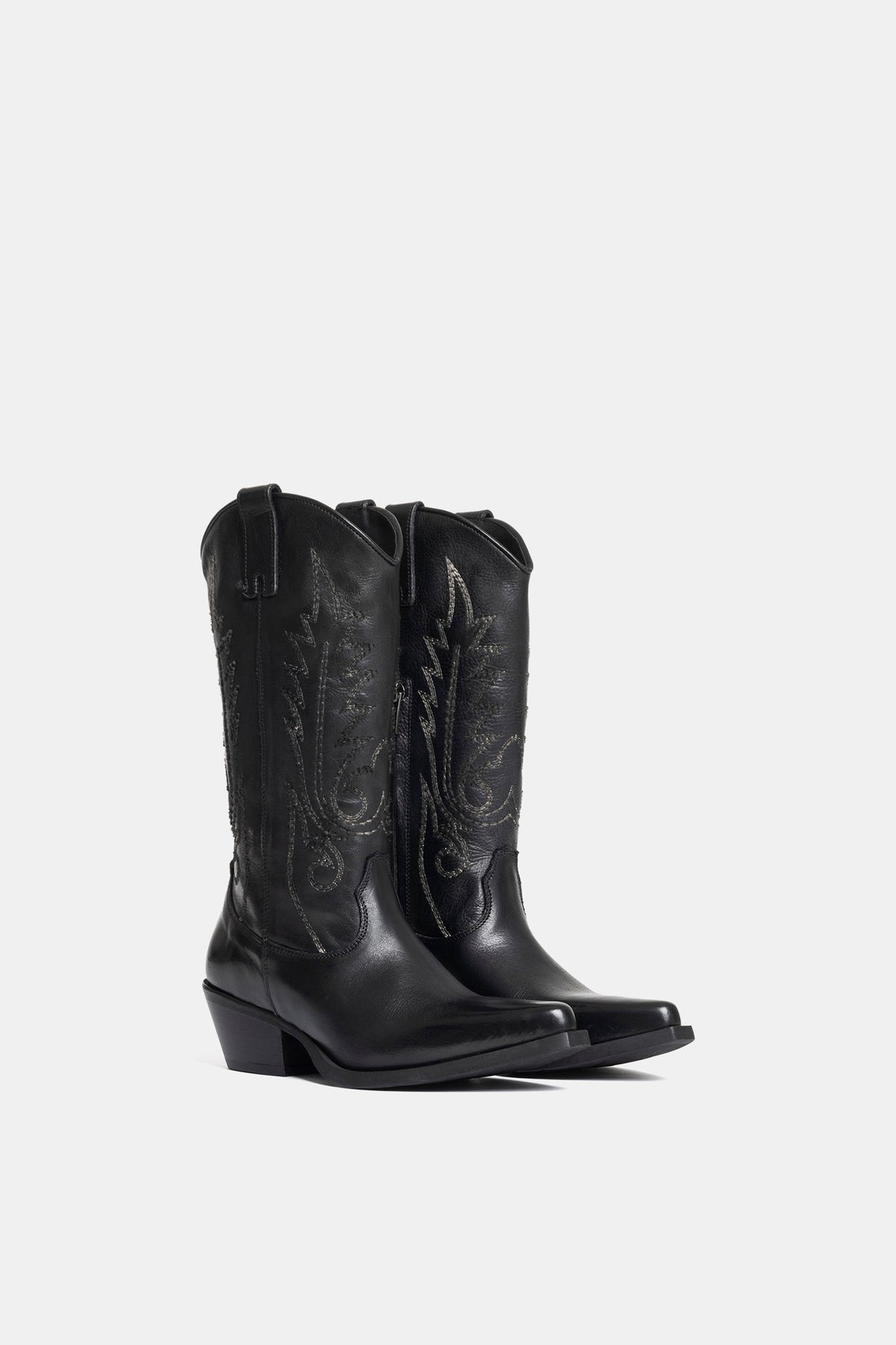 Stivali texani in vacchetta DX2475 - nero