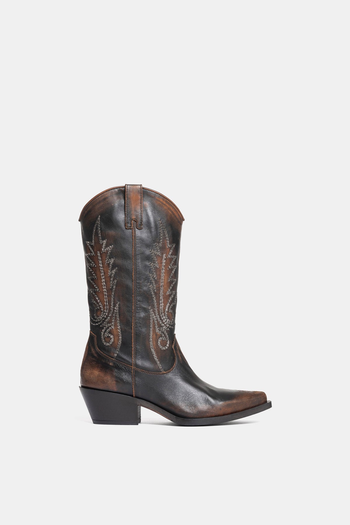Stivali texani in vitello asport DX2475 - terracotta