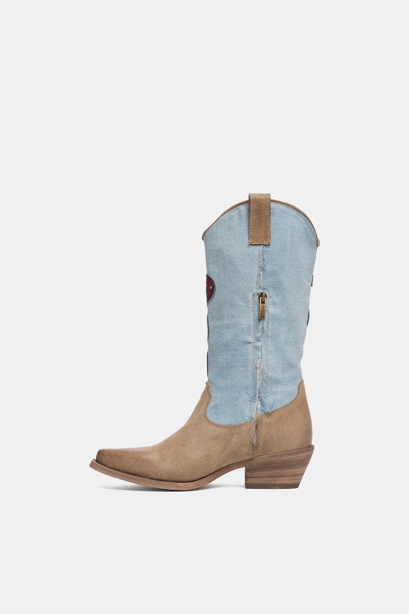 Stivali texani in camoscio e jeans DX2570