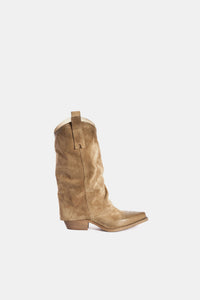 Taupe suede cowboy boots DX567