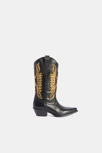 Black and gold calf cowboy boots DX822