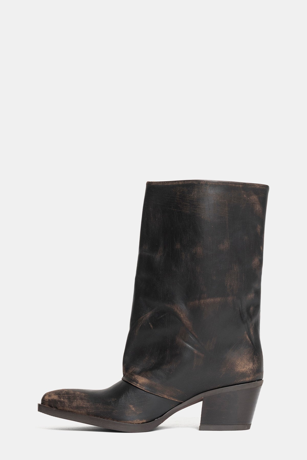Stivali texani in vitello vintage GIA2548 - testa di moro