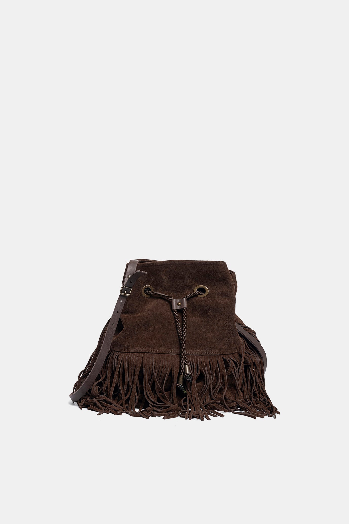 Lisbon bag in dark brown suede
