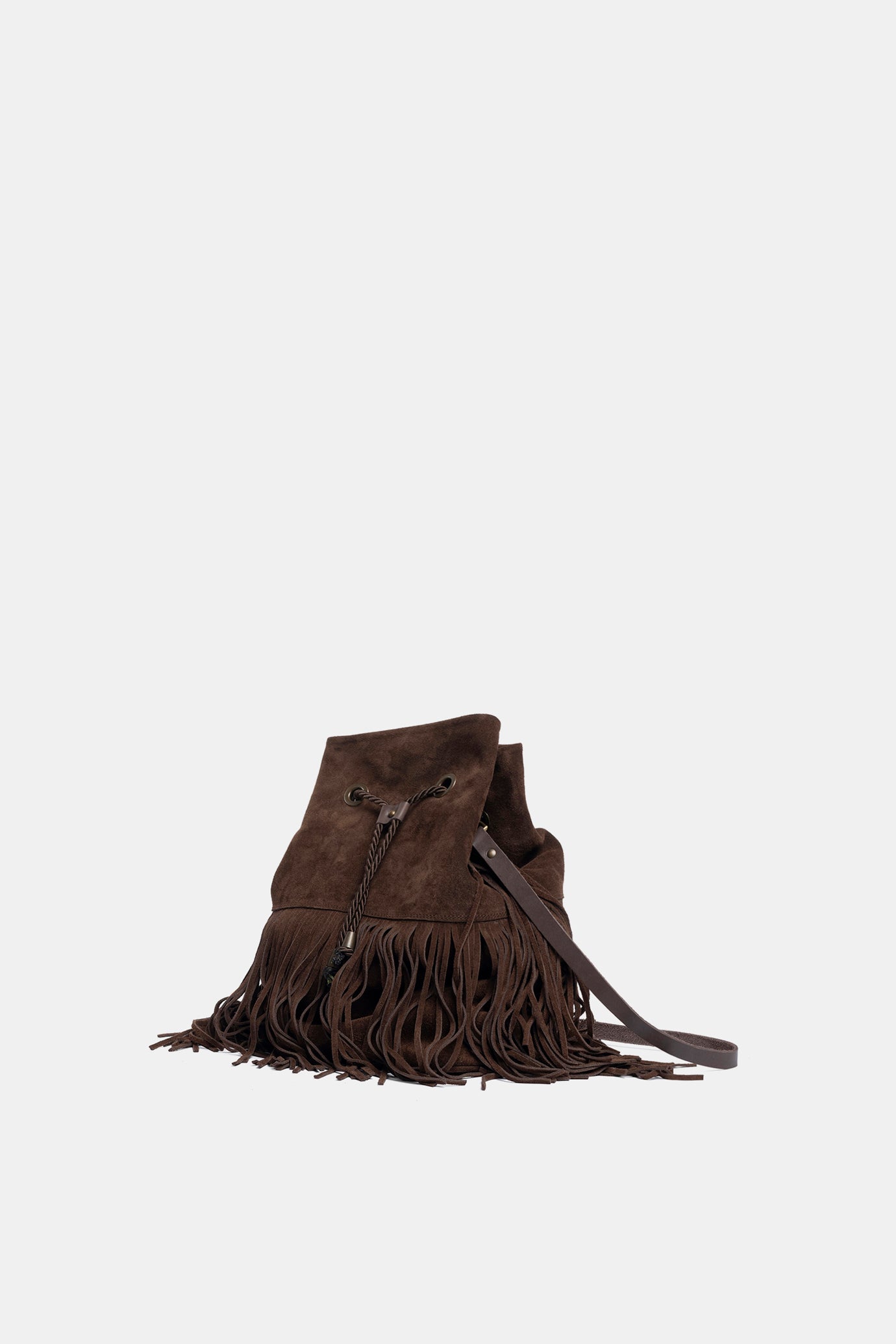 Lisbon bag in dark brown suede
