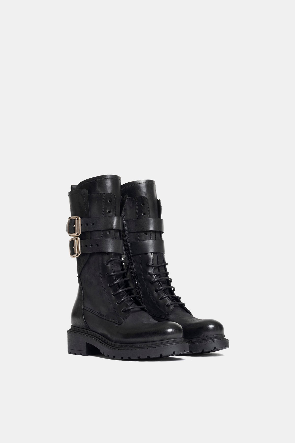 Stivali biker in nabuk MA2514 - nero