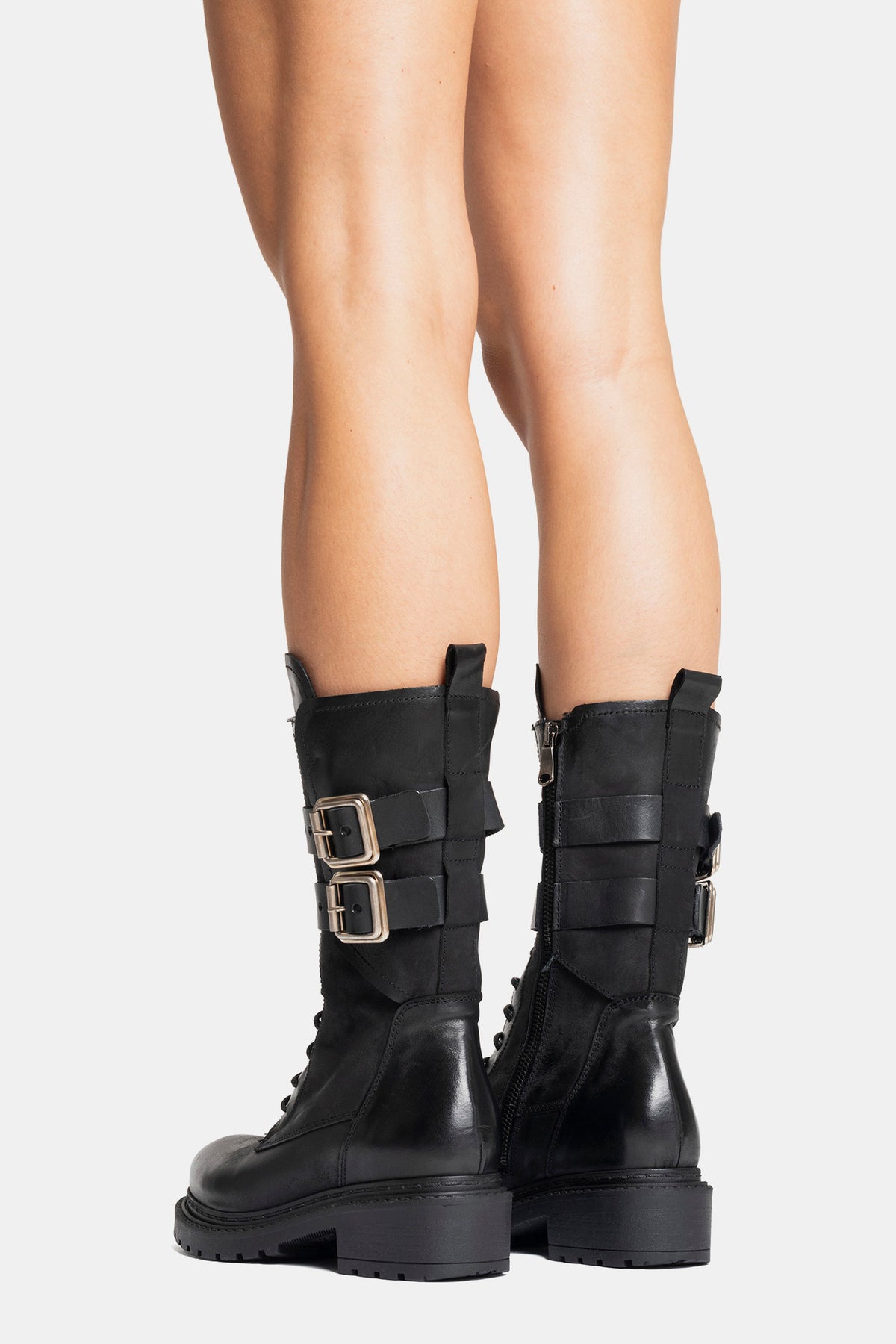 Stivali biker in nabuk MA2514 - nero