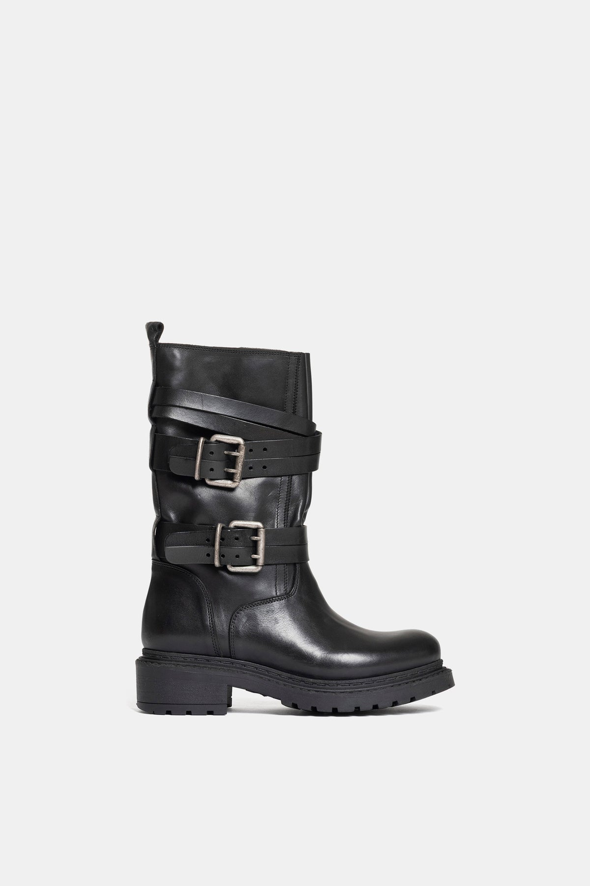 Stivali biker in vitello MA2554 - nero