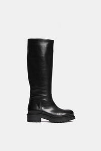 Black calfskin biker MA672