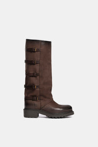 Biker in nabuk  MA923 - testa di moro