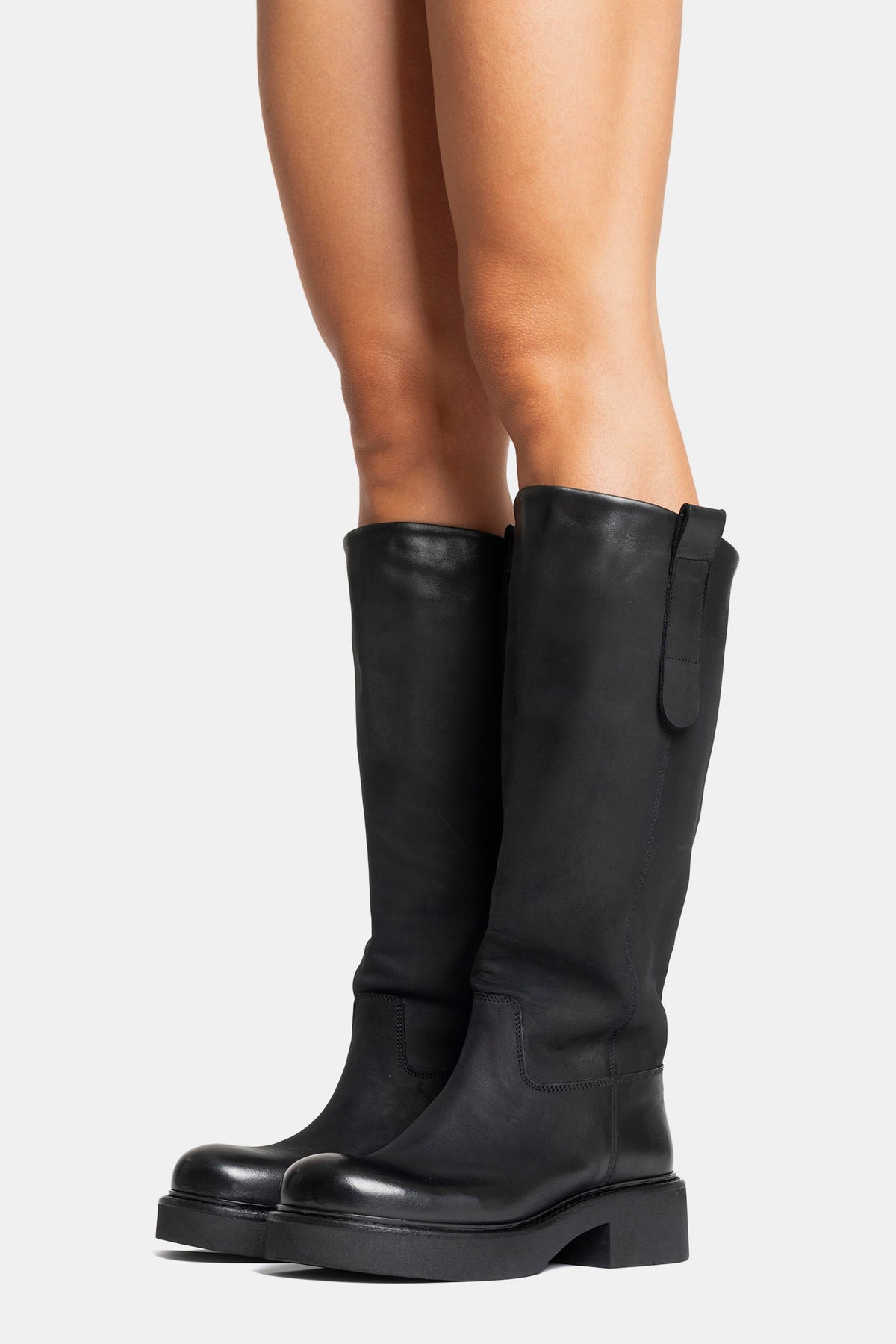 Stivali biker in nabuk NU2551 - nero