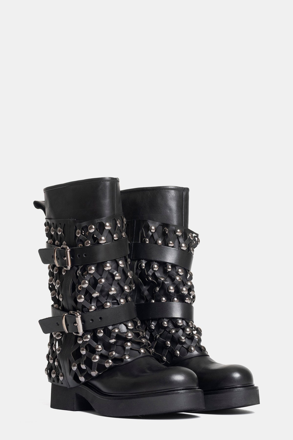 Stivali biker in vitello NU2726 - nero