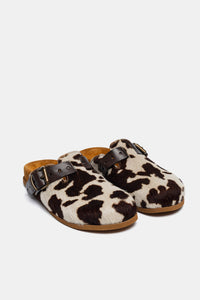 Sabot in Cavallino mucca con pelo FUS5 - marrone