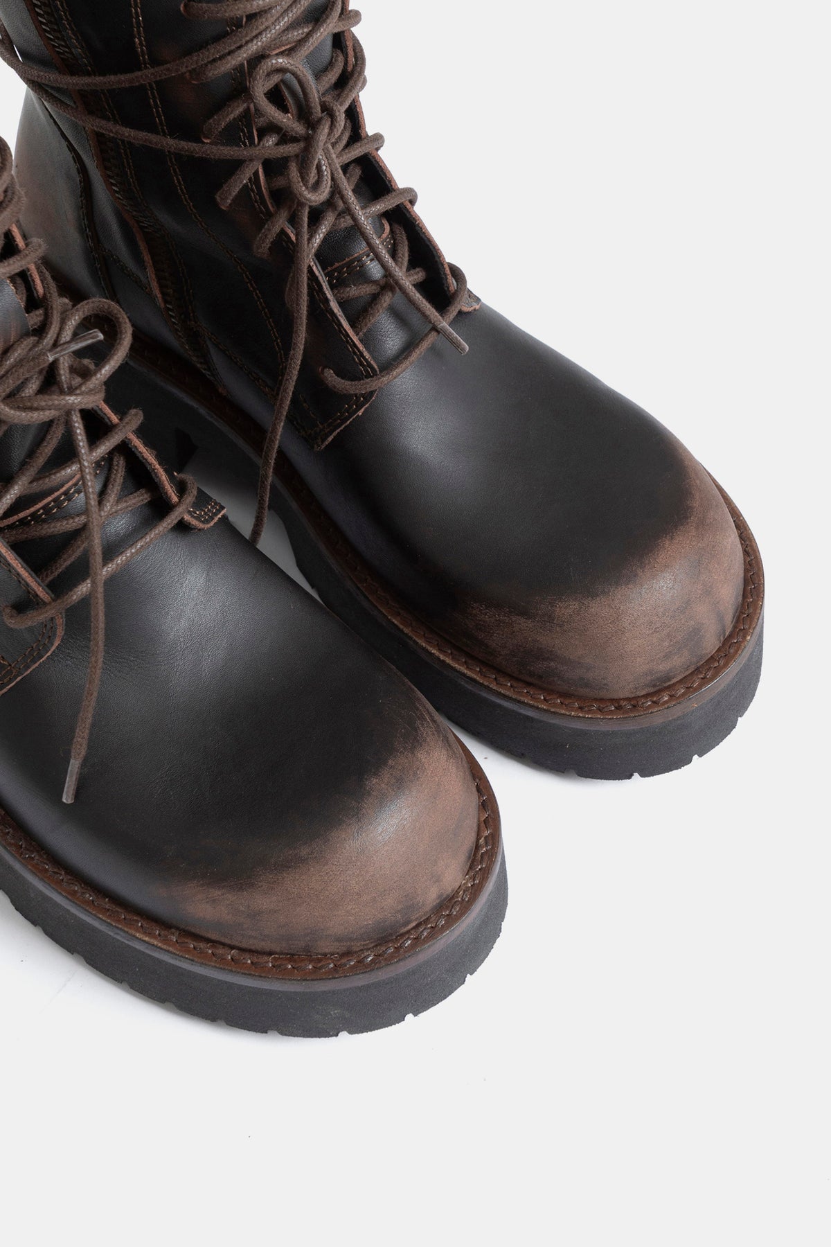 Stivali biker in vitello asport vintage TAM2521  - testa di moro