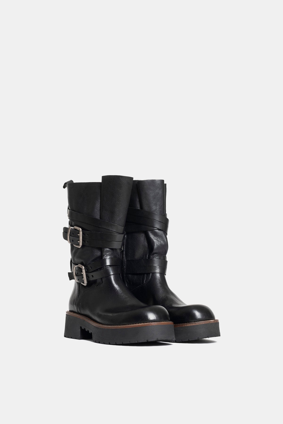 Stivali biker in vitello TAM2554 - nero