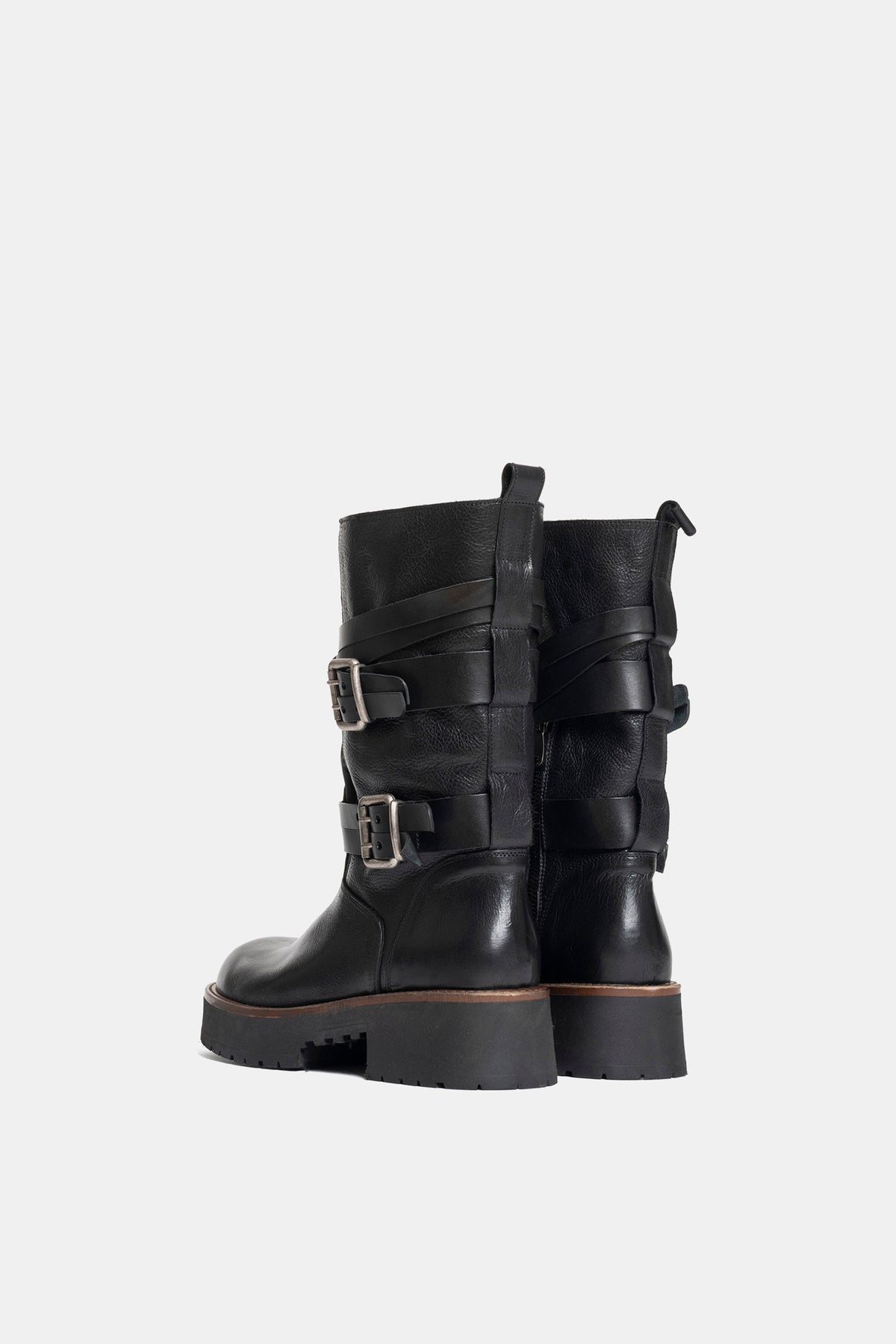 Stivali biker in vitello TAM2554 - nero