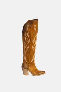 High Texan boots suede leather with embroidery XD758