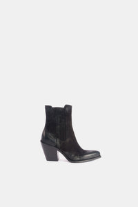 Black suede beatles ankle boots XD917