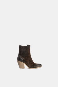Dark brown suede beatles ankle boots XD917
