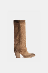 Dove grey suede tube boots XD961