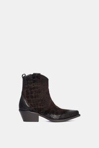 DX380 suede and coconut Texan ankle boots