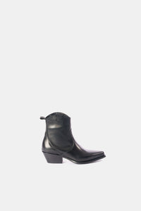 Black calfskin cowboy boots DX380