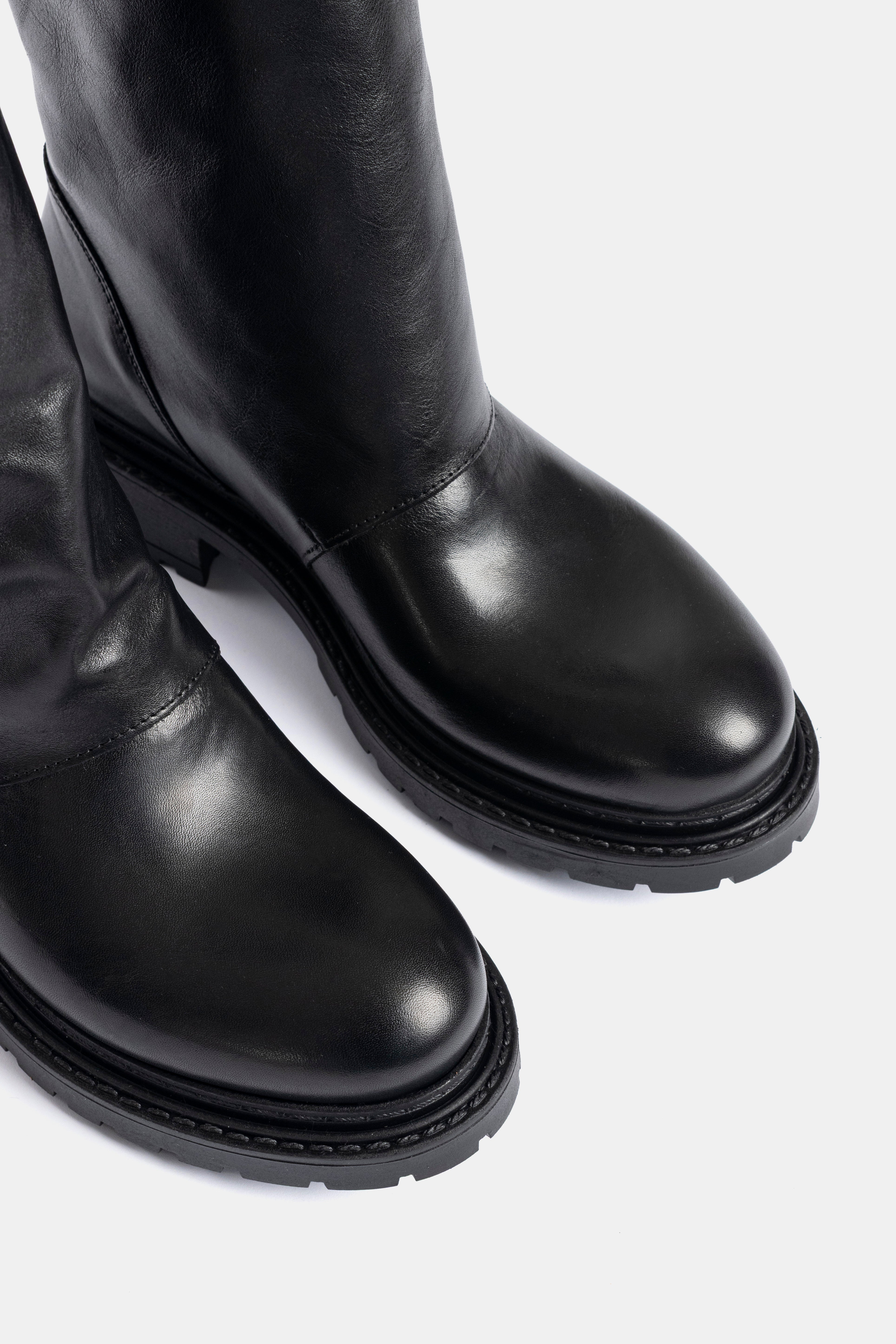 Stivali biker in vitello nero MA45